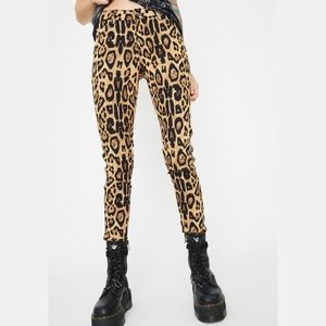 Tripp NYC Leopard Punk Rock Skinny Jeans rave